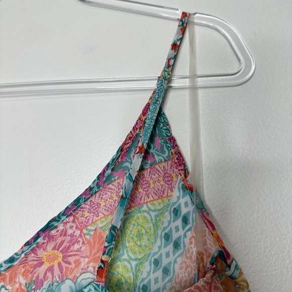 Into the Bleu Swim Cover up Paisley Floral Handkerchief Hem Large - Picture 3 of 9